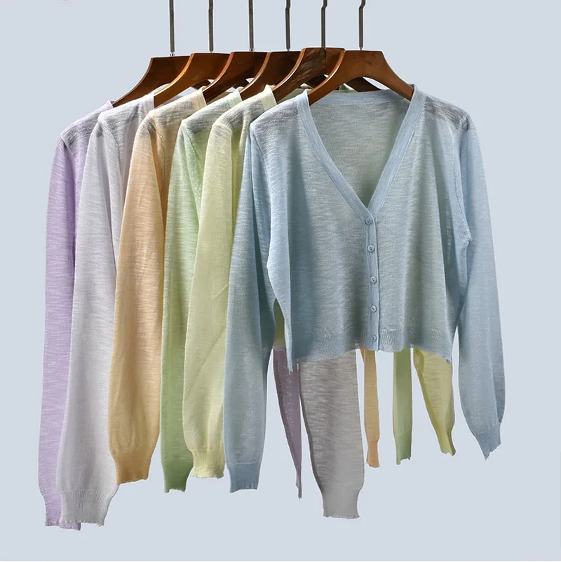 High Waist ort Thin Knitted Linen-Resistant Cardigan Coat Pure Color V-Ne Long Sve Women's Summer New Sun Protection G...
High Waist ort Thin Knitted Linen-Resistant Cardigan Coat Pure Color V-Ne Long Sve Women's Summer New Sun Protection G...