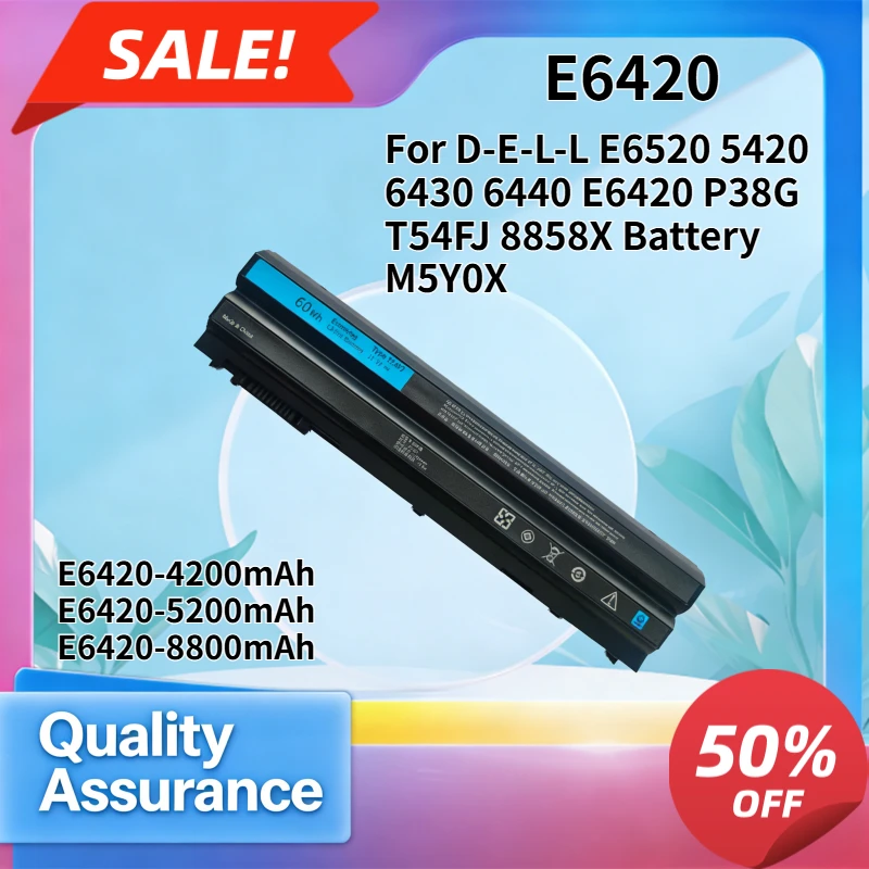 M5Y0X 8858X T54FJ High Quality Laptop Battery Compatible with D-E-L-L E6420 E6520 5420 6430 6440 P38G
M5Y0X 8858X T54FJ High Quality Laptop Battery Compatible with D-E-L-L E6420 E6520 5420 6430 6440 P38G