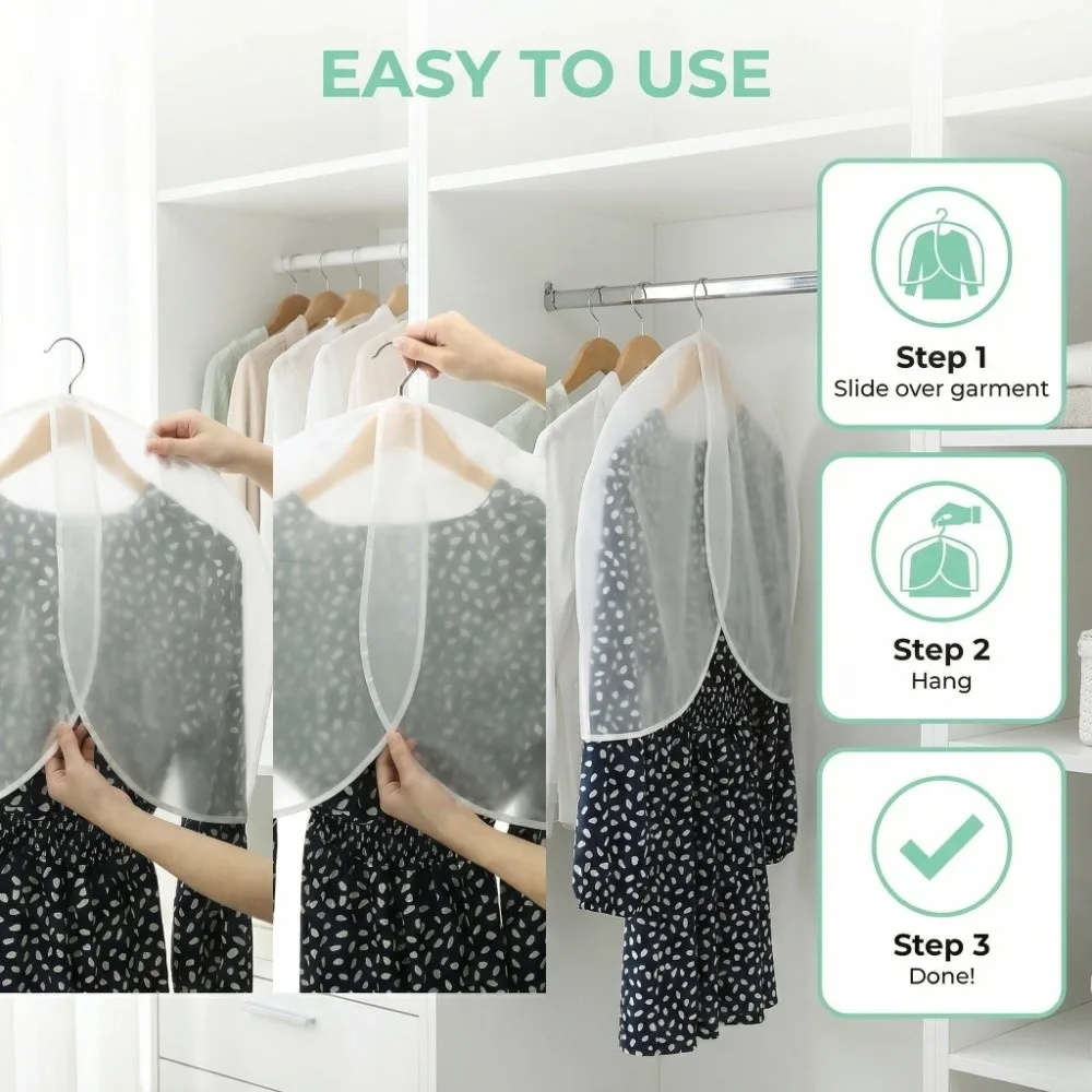 Space Saving Transparent Garment Dust Cover Simple Half-length Wardrobe Organizer Hanging Dust-proof Clothes Protector Cabinet
Space Saving Transparent Garment Dust Cover Simple Half-length Wardrobe Organizer Hanging Dust-proof Clothes Protector Cabinet