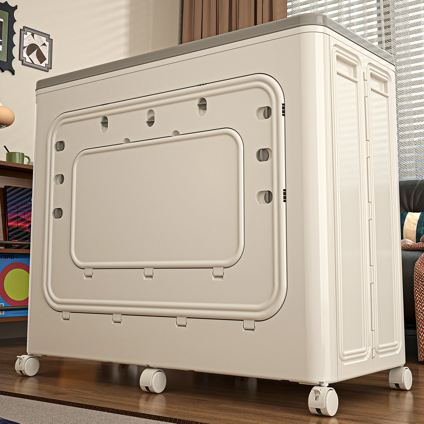 Large capacity storage box, oversized plastic, household clothes, organizing box, seasonal clothing, folding storage box
Large capacity storage box, oversized plastic, household clothes, organizing box, seasonal clothing, folding storage box