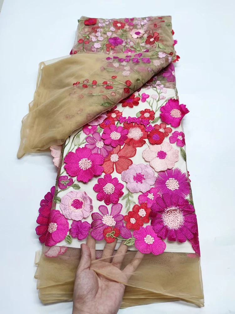 Luxury 3D Flower Lace Fabric, French Embroidery, Tulle Mesh, African Fabric, Wedding Party Dress,Sewing, High Quality Pink, 2025
Luxury 3D Flower Lace Fabric, French Embroidery, Tulle Mesh, African Fabric, Wedding Party Dress,Sewing, High Quality Pink, 2025