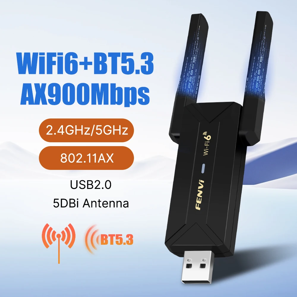 FENVI WiFi 6 AX900 Bluetooth 5,3 WiFi USB-адаптер Беспроводная сетевая карта двухдиапазонная 2,4G 5G для ПК/ноутбука Win10/11 Драйвер бесплатно
FENVI WiFi 6 AX900 Bluetooth 5,3 WiFi USB-адаптер Беспроводная сетевая карта двухдиапазонная 2,4G 5G для ПК/ноутбука Win10/11 Драйвер бесплатно