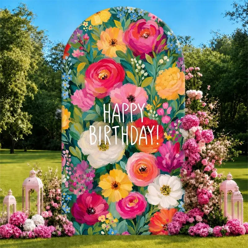 Single Side Arch Backdrop Cover Vibrant Floral Arch Background for Birthday Party Decor with Bold Pink Yellow and White Flowers
Single Side Arch Backdrop Cover Vibrant Floral Arch Background for Birthday Party Decor with Bold Pink Yellow and White Flowers