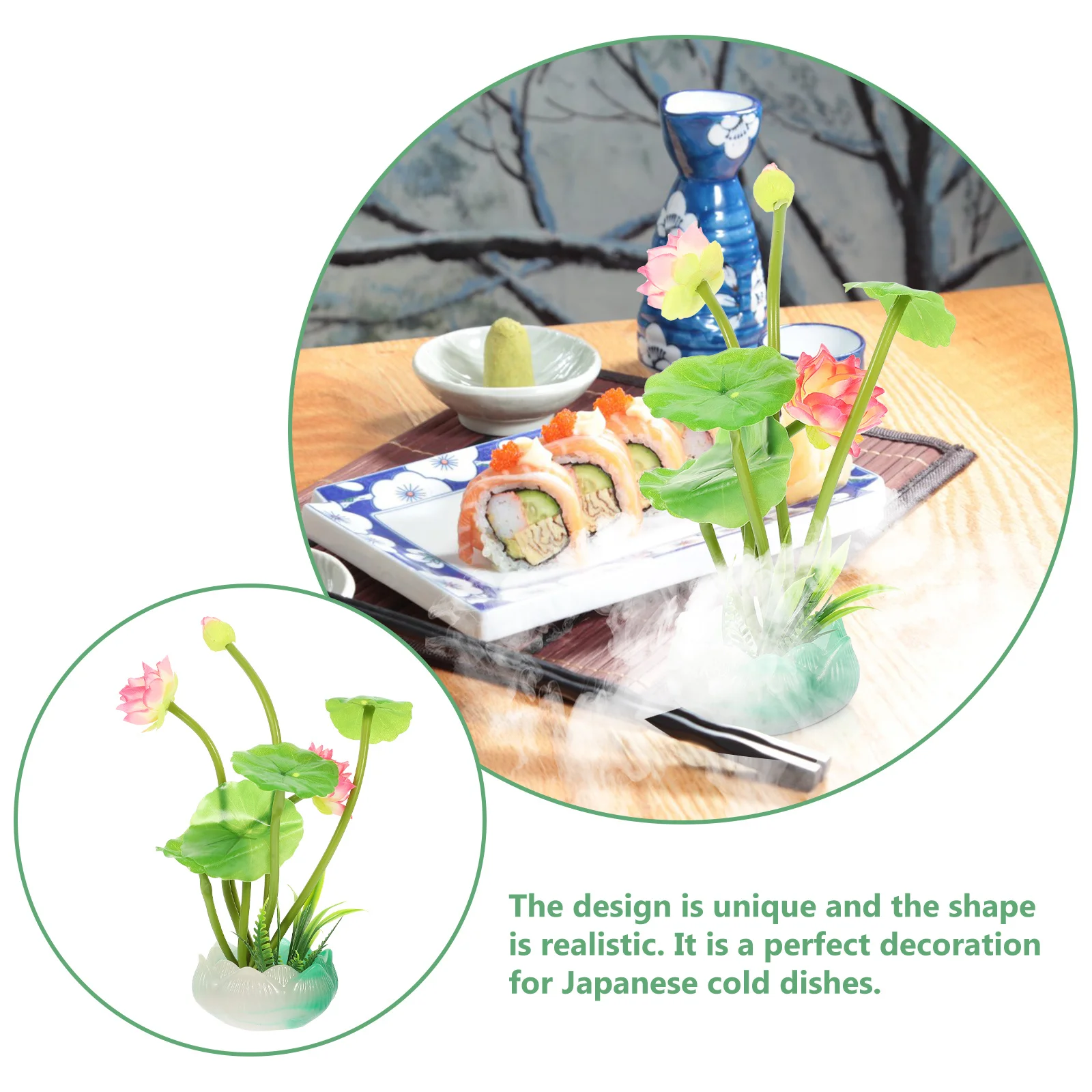 1pc Lotus Lantern Flower Decor For Sushi Plate Cold Dish Decoration Artificial Plants Simulation Craft Realistic Fog Effect
1pc Lotus Lantern Flower Decor For Sushi Plate Cold Dish Decoration Artificial Plants Simulation Craft Realistic Fog Effect