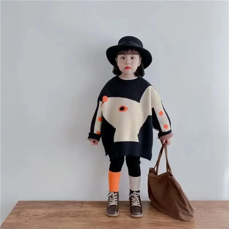 New Women's Baby Sweater Autumn and Winter Fashionable Black Color Matching Girls Sweater Suit 2025
New Women's Baby Sweater Autumn and Winter Fashionable Black Color Matching Girls Sweater Suit 2025