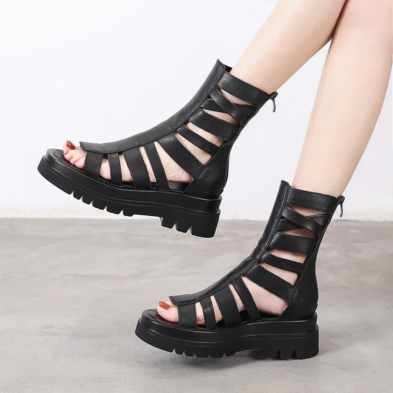 2025 Summer New Women's Peep Toe Roman Best Seller Sandals Back Zipper Fashion Solid Platform Cut-Out Casual High Boots Zapatos
2025 Summer New Women's Peep Toe Roman Best Seller Sandals Back Zipper Fashion Solid Platform Cut-Out Casual High Boots Zapatos