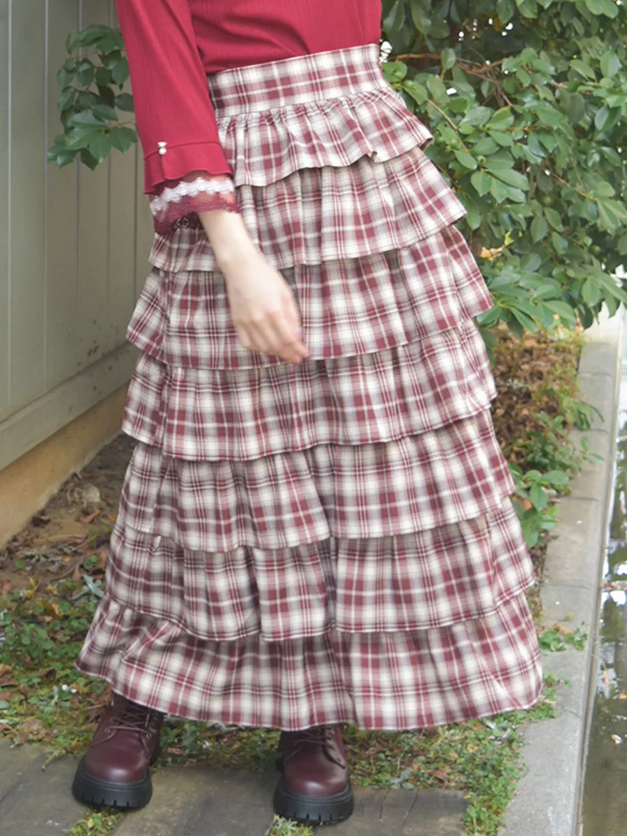Cutesy Plaid Ruffle Splice Slim Cake Skirt High Waist A-Line Midi Skirt for Teenage Girls Student Daily Wear Polyester Blend
Cutesy Plaid Ruffle Splice Slim Cake Skirt High Waist A-Line Midi Skirt for Teenage Girls Student Daily Wear Polyester Blend