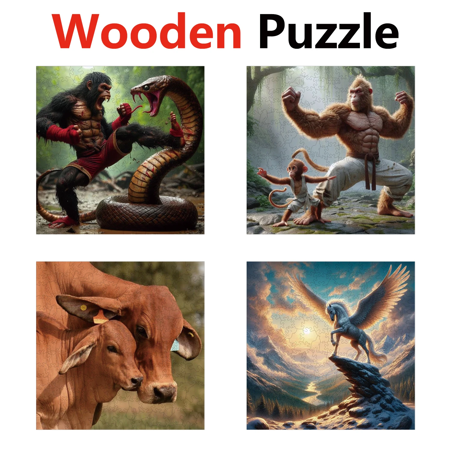 Monkey Snake Cow Flying Horse Animal Puzzles High Quality Jigsaw Puzzle Wooden Puzzle Best Christmas Gift
Monkey Snake Cow Flying Horse Animal Puzzles High Quality Jigsaw Puzzle Wooden Puzzle Best Christmas Gift
