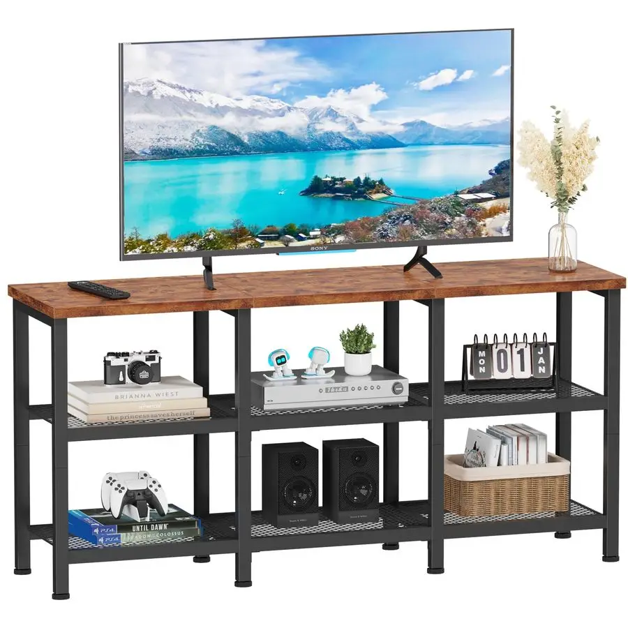 TV Stand, Small Media Console Table with 3Tier Storage Shelves, Industrial Entertainment Center for TVs up to 50 Inch, Televisi
TV Stand, Small Media Console Table with 3Tier Storage Shelves, Industrial Entertainment Center for TVs up to 50 Inch, Televisi