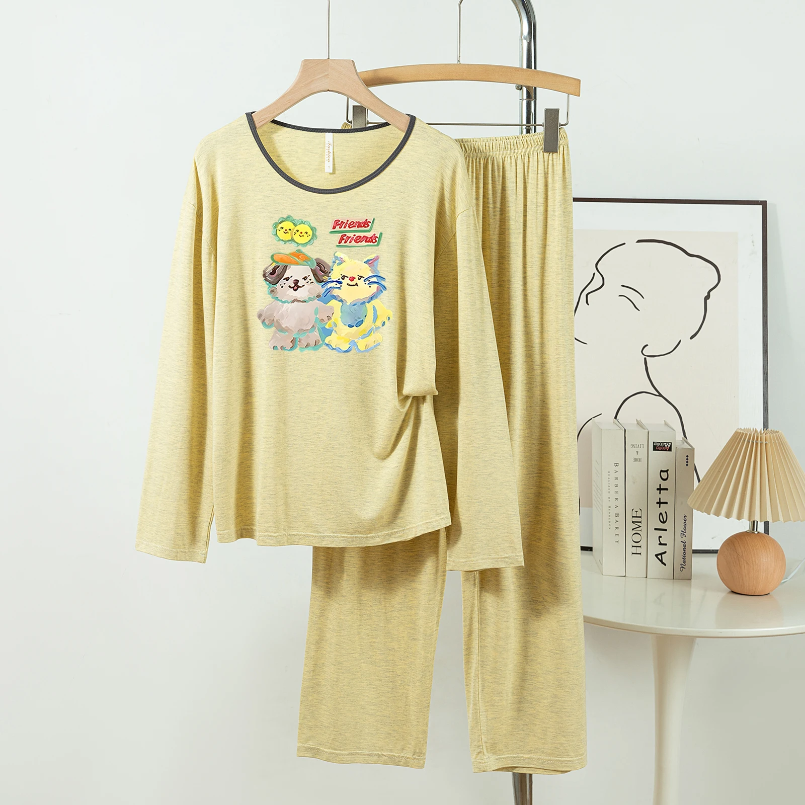 5181-263 Casual and Comfortable Modal Cotton Pajamas for Women, New Spring and Autumn Long-Sleeved Long Pants Solid Color Casual
5181-263 Casual and Comfortable Modal Cotton Pajamas for Women, New Spring and Autumn Long-Sleeved Long Pants Solid Color Casual