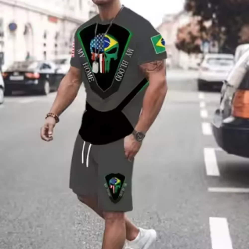 2025 New Men's Tracksuit Sets Short Sleeve T-Shirt Suit Casual Suit Sports 3D Printed Streetwear Shorts 2 Piece Male Clothes
2025 New Men's Tracksuit Sets Short Sleeve T-Shirt Suit Casual Suit Sports 3D Printed Streetwear Shorts 2 Piece Male Clothes