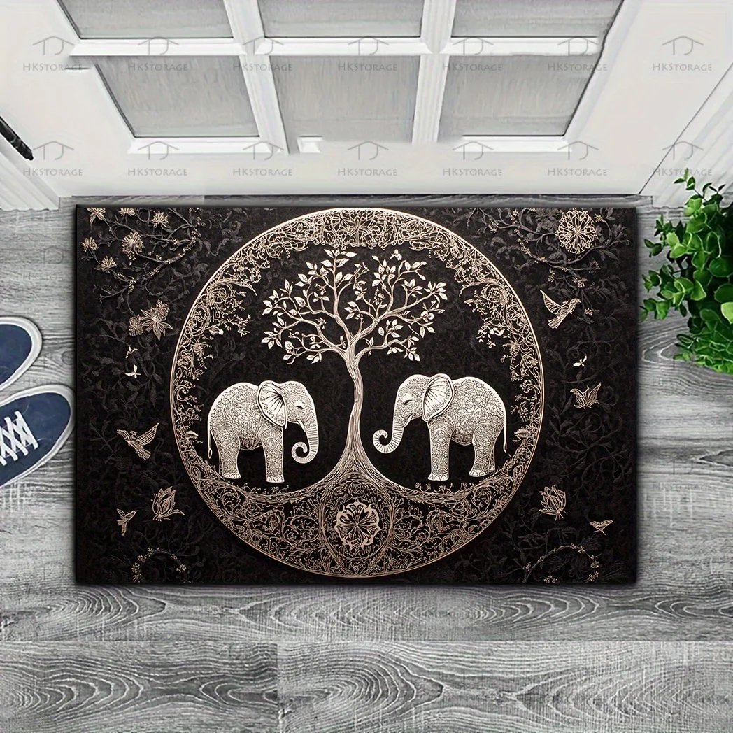 Elegant Elephants and Tree of Life Print Door Mat, Non-Slip Rug for Home Decor, Ideal for Living Room, Bedroom, Kitchen Use
Elegant Elephants and Tree of Life Print Door Mat, Non-Slip Rug for Home Decor, Ideal for Living Room, Bedroom, Kitchen Use