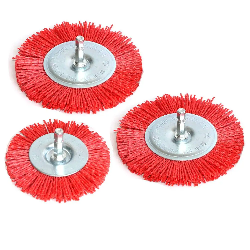 Nylon Wire Wheel Brush Set, 3Pcs 3/4Inch for Drill, 1/4" Shank, Rust-Free
Nylon Wire Wheel Brush Set, 3Pcs 3/4Inch for Drill, 1/4" Shank, Rust-Free