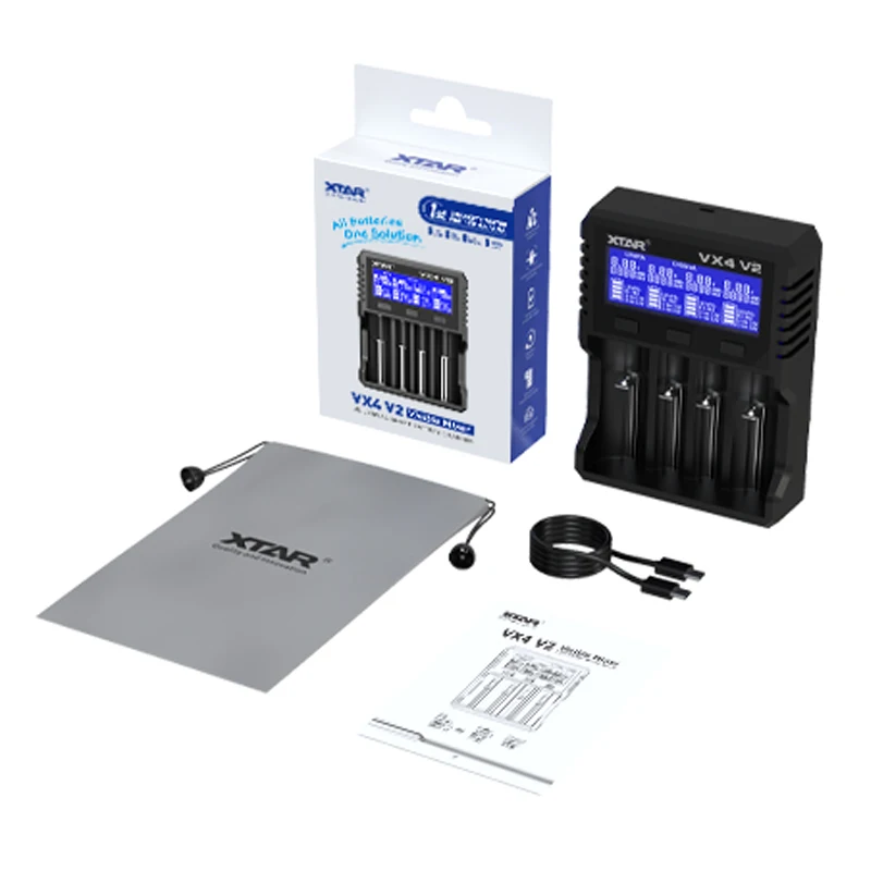 Orginal XTAR VX4 V2 Battery Charger AAA/AA 1.5V Li-ion /Ni-MH/LiFePO4 Battery PD20W Fast Charger with LED Display 4 Slots
Orginal XTAR VX4 V2 Battery Charger AAA/AA 1.5V Li-ion /Ni-MH/LiFePO4 Battery PD20W Fast Charger with LED Display 4 Slots