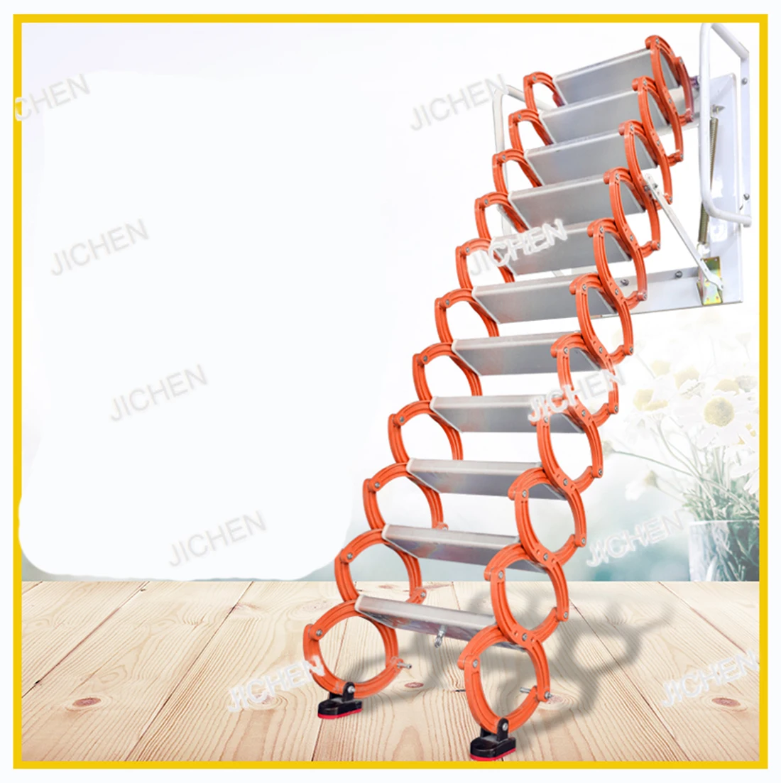 ZQA Aluminum Telescopic Attic Ladder Home Folding Stairs Loft Pull Down Ladder Hinge With Handrails
ZQA Aluminum Telescopic Attic Ladder Home Folding Stairs Loft Pull Down Ladder Hinge With Handrails