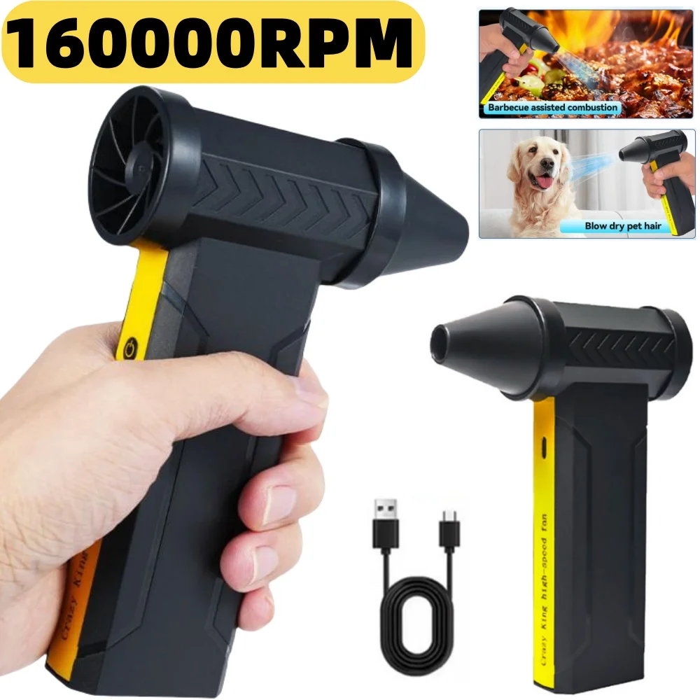 160000 RPM Electric Air Blower Turbo Jet Fan Brushless Motor High-Speed Turbo Violent Fan USB Rechargeable Powerful Dust Blower
160000 RPM Electric Air Blower Turbo Jet Fan Brushless Motor High-Speed Turbo Violent Fan USB Rechargeable Powerful Dust Blower