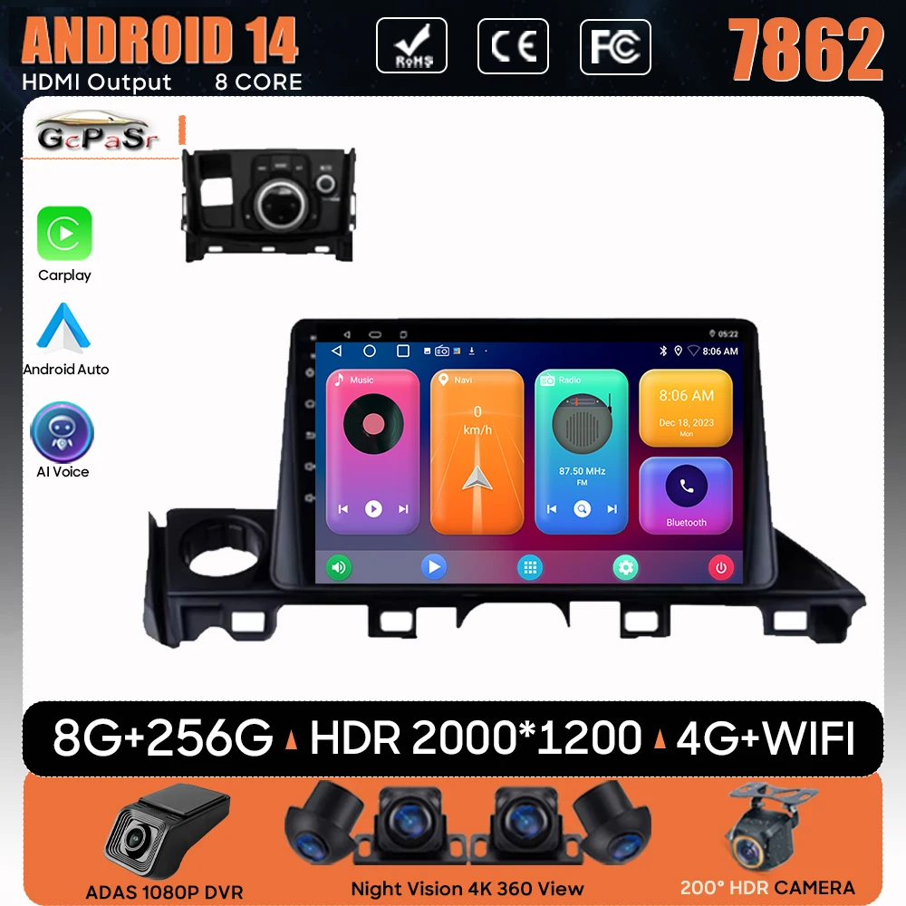 Android 14 Car Video Player Radio For Mazda 6 Mazda6 III 3 GJ GL ATZ 2015 - 2019 Carplay Multimedia Player No 2din GPS Stereo 4G
Android 14 Car Video Player Radio For Mazda 6 Mazda6 III 3 GJ GL ATZ 2015 - 2019 Carplay Multimedia Player No 2din GPS Stereo 4G