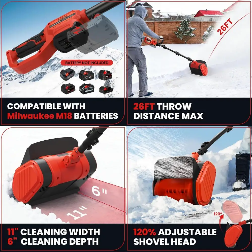 Беспроводная снегоочиститель 18 В с регулируемой ручкой, снегоочиститель до 26 футов, идеально подходит для подъездной дороги, тротуара, патио, террасы
Беспроводная снегоочиститель 18 В с регулируемой ручкой, снегоочиститель до 26 футов, идеально подходит для подъездной дороги, тротуара, патио, террасы