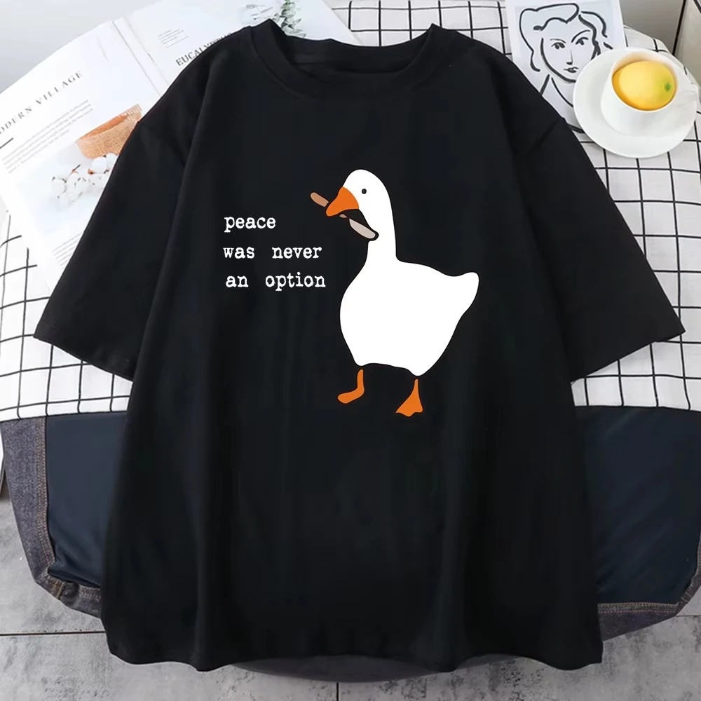 Motorcycle Summer Men's Pure Cotton T-Shirt Duck Dinner Knife Print Loose Comfortable Short-Sleeved Humorous Top
Motorcycle Summer Men's Pure Cotton T-Shirt Duck Dinner Knife Print Loose Comfortable Short-Sleeved Humorous Top