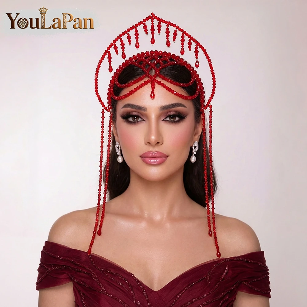 YouLaPan Luxury Red Color Crystal Crown Headbands Boho Tassel Bride Tiaras Hair Accessories Party Festival Headpiece A417
YouLaPan Luxury Red Color Crystal Crown Headbands Boho Tassel Bride Tiaras Hair Accessories Party Festival Headpiece A417