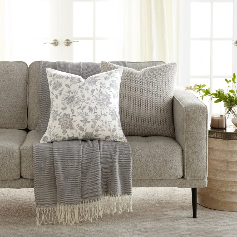 2-Pack Seed Stitch Knit and Cotton Patterned Decor Throw Pillows - Light Gray
2-Pack Seed Stitch Knit and Cotton Patterned Decor Throw Pillows - Light Gray