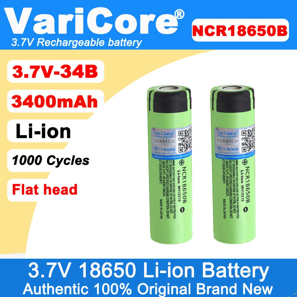 100% New Original NCR18650B 3.7v 3400mAh 18650 Lithium Rechargeable Battery 4.2v For Flashlight Energy storage batteries
100% New Original NCR18650B 3.7v 3400mAh 18650 Lithium Rechargeable Battery 4.2v For Flashlight Energy storage batteries