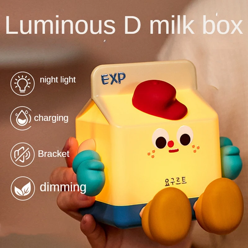 2-In-1 Milk Carton Night Light ABS+Silicone Decor Bedside Light Mobile Phone Holder Rechargeable Touch Dimmable 500MAH
2-In-1 Milk Carton Night Light ABS+Silicone Decor Bedside Light Mobile Phone Holder Rechargeable Touch Dimmable 500MAH