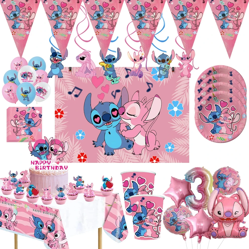 Stitch Party Supplies Pink Cartoon Stitch Disposable tableware Banner Tablecloth for costume party indoor and outdoor party
Stitch Party Supplies Pink Cartoon Stitch Disposable tableware Banner Tablecloth for costume party indoor and outdoor party