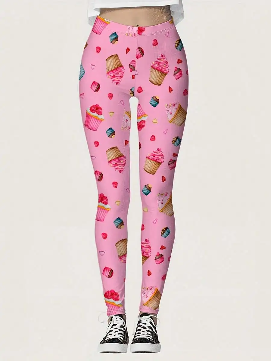Women Pink Cupcake Heart Print Leggings High Stretch Comfortable Casual Pants
Women Pink Cupcake Heart Print Leggings High Stretch Comfortable Casual Pants