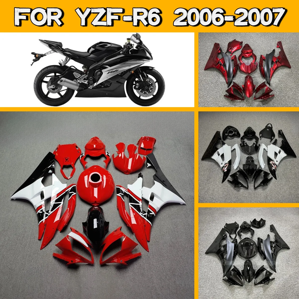 Injection Fairings for 2006 2007 Yamaha YZFR6 Hot Style ABS Plastic Fairing Kit Perfect Fit 06 07 YZF R6
Injection Fairings for 2006 2007 Yamaha YZFR6 Hot Style ABS Plastic Fairing Kit Perfect Fit 06 07 YZF R6