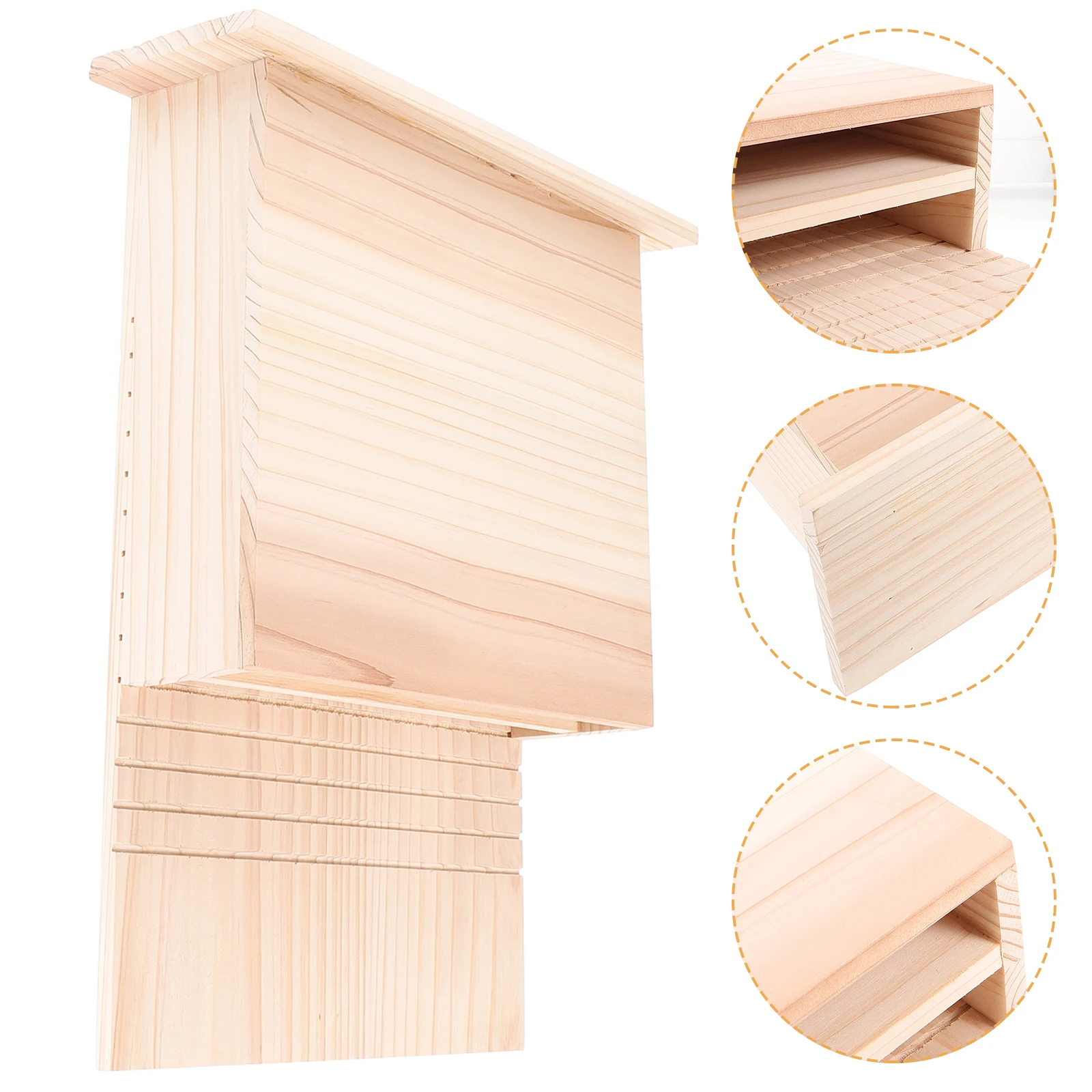 Bat House Wooden Backyard Courtyard Outdoor Pet House Weather Resistant Garden Shelter Simple Design Insect Box 
Bat House Wooden Backyard Courtyard Outdoor Pet House Weather Resistant Garden Shelter Simple Design Insect Box