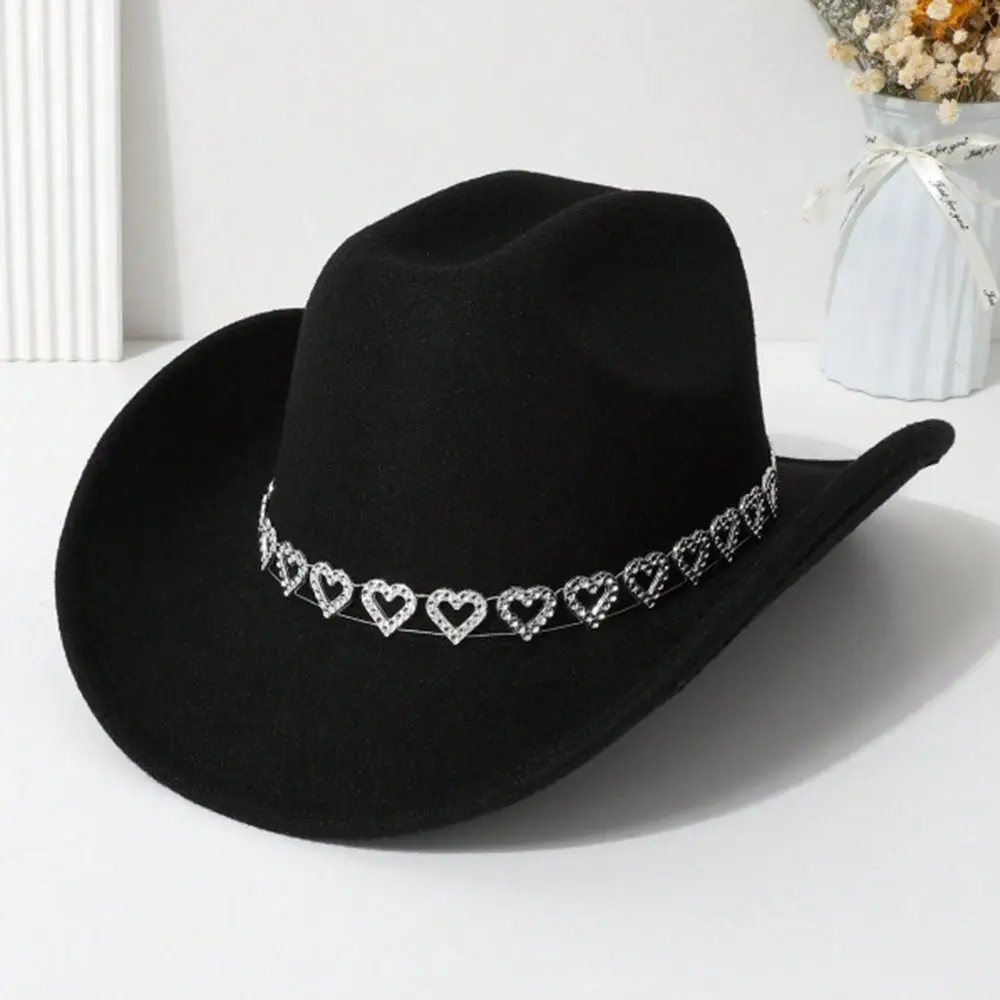 Stylish Breathable Jazz Knight Hat Heart-shaped Diamond Solid Color Cowboy Hat Wide Brim Sun Hat For Men Women
Stylish Breathable Jazz Knight Hat Heart-shaped Diamond Solid Color Cowboy Hat Wide Brim Sun Hat For Men Women
