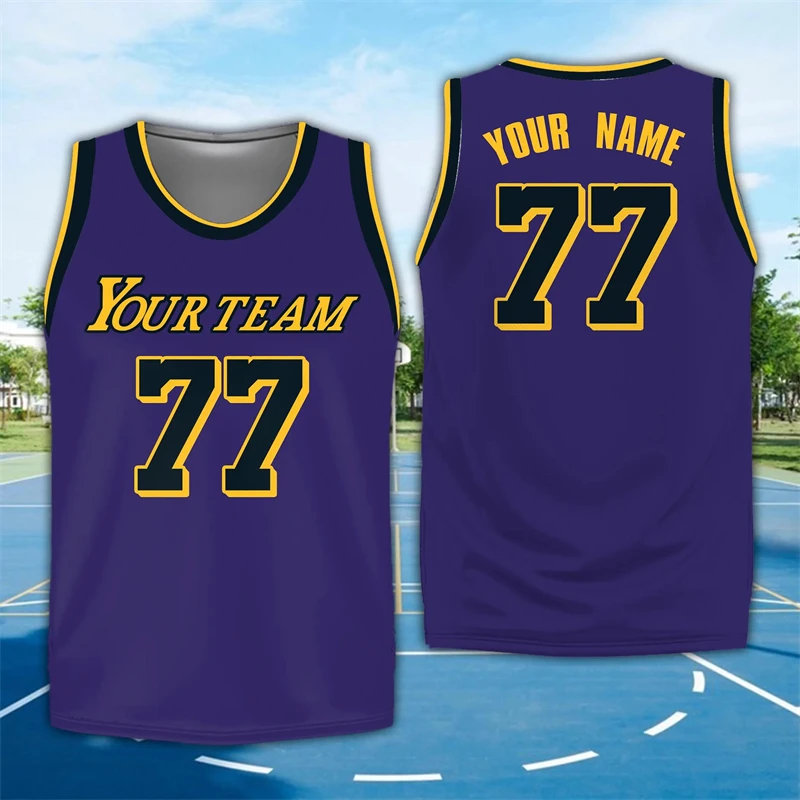 Простой модный полосатый баскетбольный трикотаж, летняя повседневная майка с индивидуальным именем, имя команды, топ с круглым вырезом и 3D принтом, свободный дышащий жилет
Простой модный полосатый баскетбольный трикотаж, летняя повседневная майка с индивидуальным именем, имя команды, топ с круглым вырезом и 3D принтом, свободный дышащий жилет