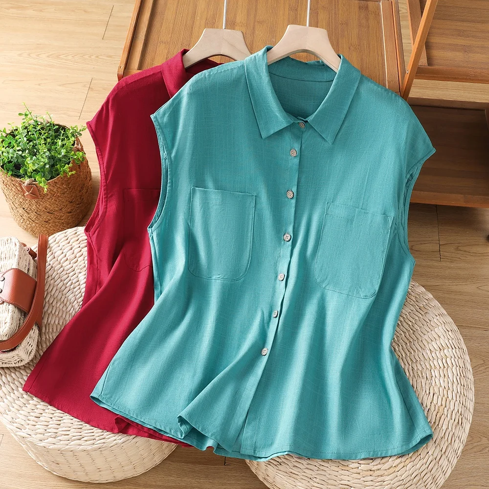 plus Size Women's Cotton Linen Shirt Summer New Style Retro Versatile Belly Cover Fashionable Outerwear Loose Fit Button Detail
plus Size Women's Cotton Linen Shirt Summer New Style Retro Versatile Belly Cover Fashionable Outerwear Loose Fit Button Detail