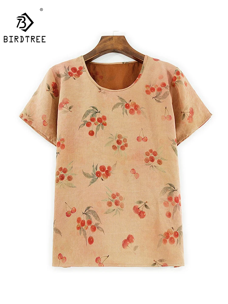Элегантная футболка BirdTree-32MM из водяной марлевой ткани с вишневым принтом, короткий рукав, модный свободный крой, женская коллекция Весна 2026, T61929CC
Элегантная футболка BirdTree-32MM из водяной марлевой ткани с вишневым принтом, короткий рукав, модный свободный крой, женская коллекция Весна 2026, T61929CC