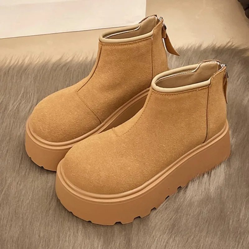Women Platform Flats Short Boots Designer Suede Fashion Shoes 2025 Winter Snow Ankle Boots New Comfort Dress Zapatillas De Mujer
Women Platform Flats Short Boots Designer Suede Fashion Shoes 2025 Winter Snow Ankle Boots New Comfort Dress Zapatillas De Mujer
