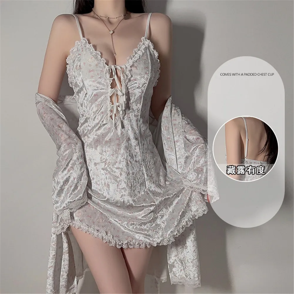 Сексуальное женское бархатное кимоно, банный халат, ночная рубашка, свадебная ночная рубашка и халат, комплект одежды для сна, повседневная велюровая домашняя одежда
Сексуальное женское бархатное кимоно, банный халат, ночная рубашка, свадебная ночная рубашка и халат, комплект одежды для сна, повседневная велюровая домашняя одежда