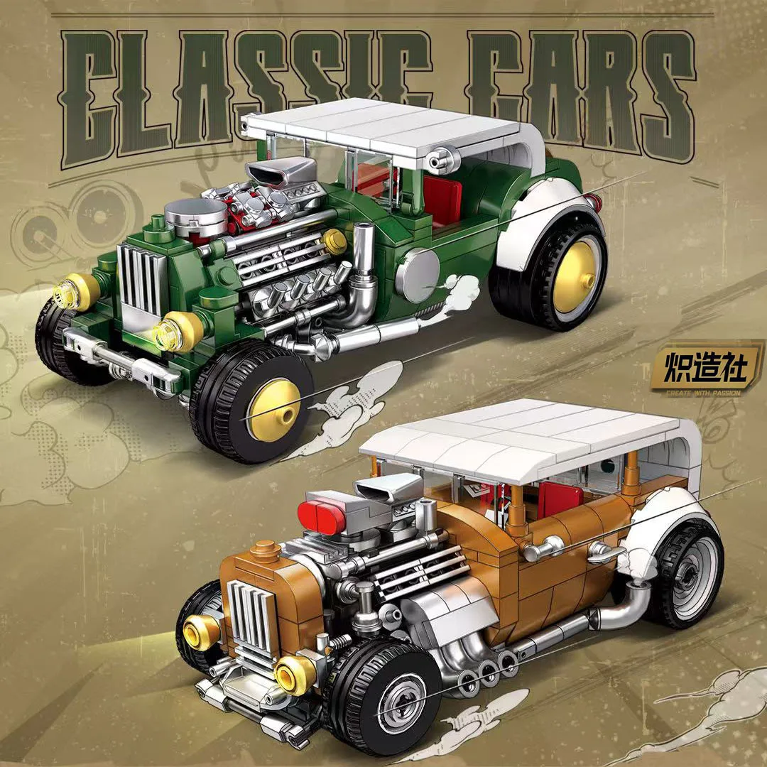 Городской механический классический автомобиль MOC, модель кирпичей, классический трансформируемый гоночный автомобиль, строительные блоки, винтажный автомобиль, игрушка для детей
Городской механический классический автомобиль MOC, модель кирпичей, классический трансформируемый гоночный автомобиль, строительные блоки, винтажный автомобиль, игрушка для детей