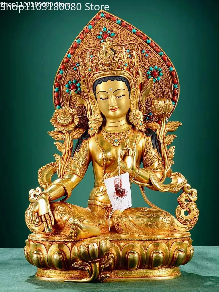 37cm Nepal Copper gilding Green Tara buddha statue Tibet White tara sculpture Kwan-Yin Guanyin goddess statue,large
37cm Nepal Copper gilding Green Tara buddha statue Tibet White tara sculpture Kwan-Yin Guanyin goddess statue,large