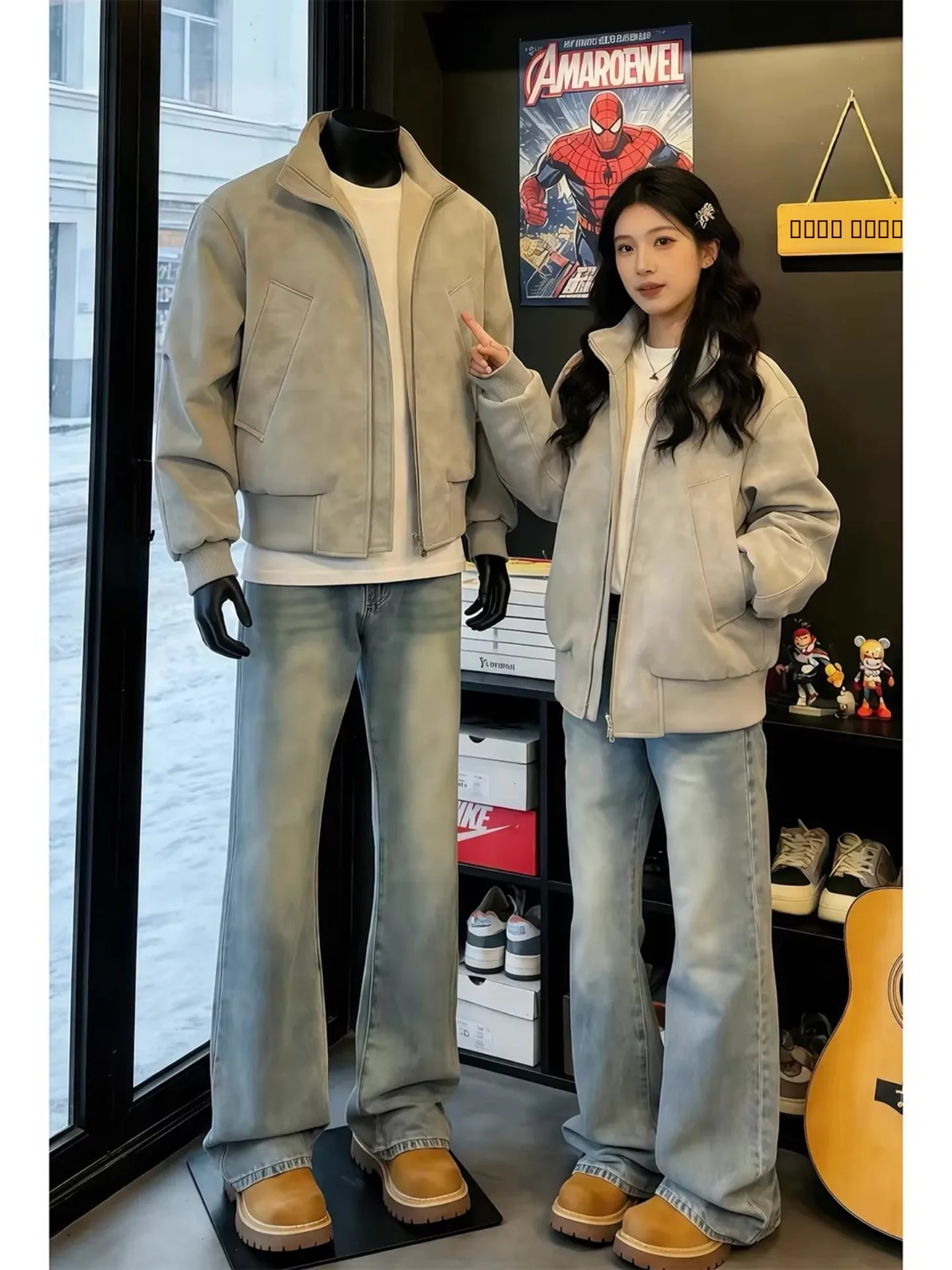 Мужская зимняя куртка в американском ретро-стиле из искусственной кожи и хлопка, утепленная, с подкладкой из овечьего флиса, окрашенная, с эффектом бархата
Мужская зимняя куртка в американском ретро-стиле из искусственной кожи и хлопка, утепленная, с подкладкой из овечьего флиса, окрашенная, с эффектом бархата