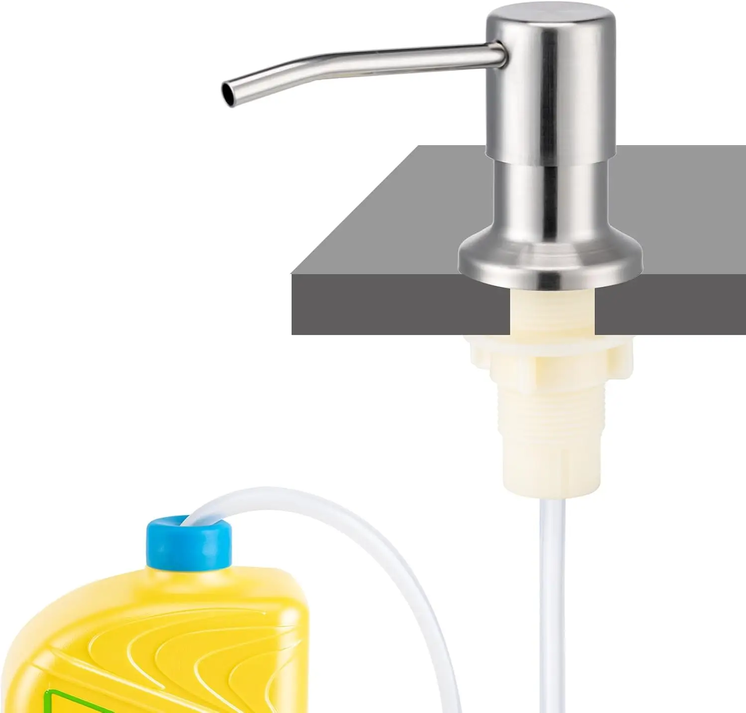 Kitchen Sink Soap Dispenser, Brushed Nickel Stainless Steel Pump with 47" Extension Tube, No Frequent Refills
Kitchen Sink Soap Dispenser, Brushed Nickel Stainless Steel Pump with 47" Extension Tube, No Frequent Refills