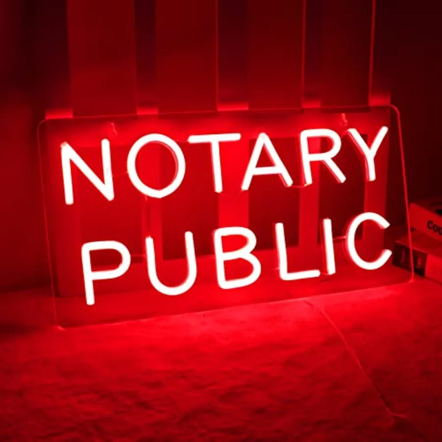 Neon Sign, Inform of Business Services Provided of Notaries, Easy Hanging on Wall, 5V USB Power Supply.16 * 8inches
Neon Sign, Inform of Business Services Provided of Notaries, Easy Hanging on Wall, 5V USB Power Supply.16 * 8inches