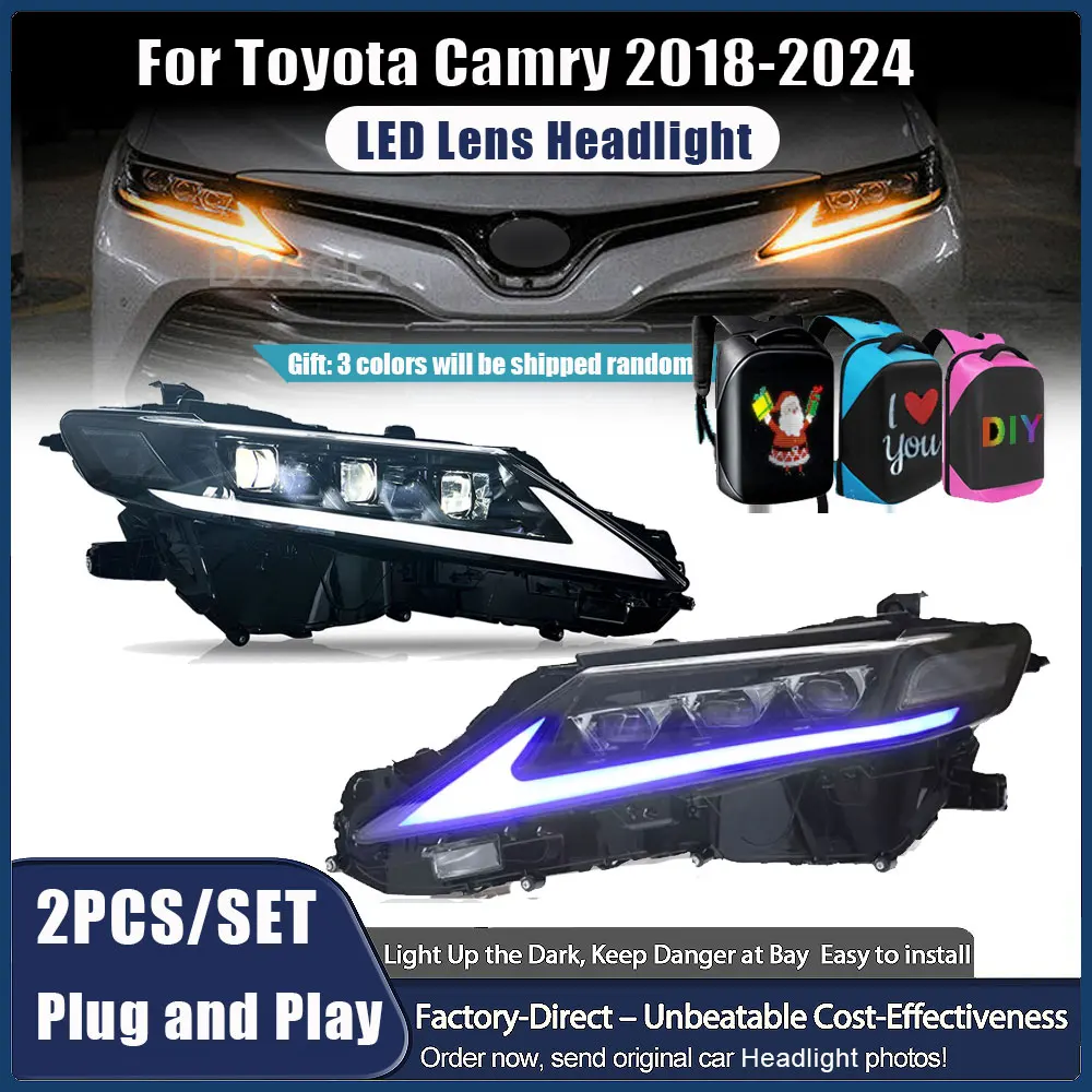 Комплект из 2 полностью светодиодных фар (LED) для Toyota Camry 8-го поколения 2018-2024 годов выпуска, серия Demon Eye, в сборе
Комплект из 2 полностью светодиодных фар (LED) для Toyota Camry 8-го поколения 2018-2024 годов выпуска, серия Demon Eye, в сборе