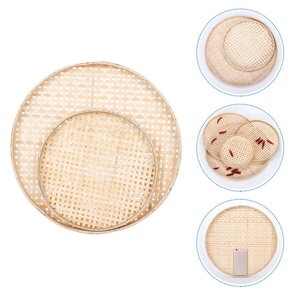 2Pcs Bamboo Weaving Sieves Premium Handmade Bamboo Food Tray Multipurpose Storage Basket Rustic Style Food Tray
2Pcs Bamboo Weaving Sieves Premium Handmade Bamboo Food Tray Multipurpose Storage Basket Rustic Style Food Tray