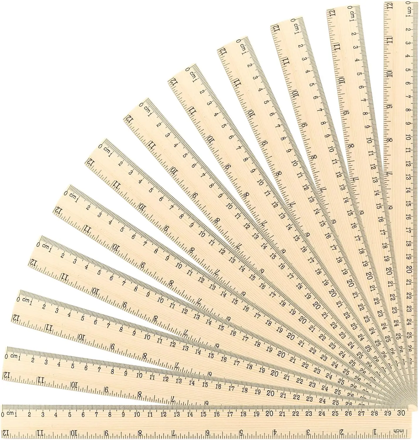 12 Pack Wooden Rulers 12 Inch/30 cm Measuring Rulers 2 Scale for Kids Students School Supplies Classroom
12 Pack Wooden Rulers 12 Inch/30 cm Measuring Rulers 2 Scale for Kids Students School Supplies Classroom