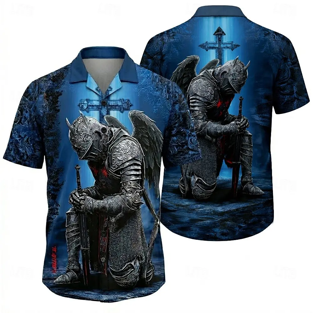 Men's Cuban Short Sleeve Shirt Knights Templar Cross 3D Print Button Up Vintage Casual Wear Blue Spring Summer
Men's Cuban Short Sleeve Shirt Knights Templar Cross 3D Print Button Up Vintage Casual Wear Blue Spring Summer