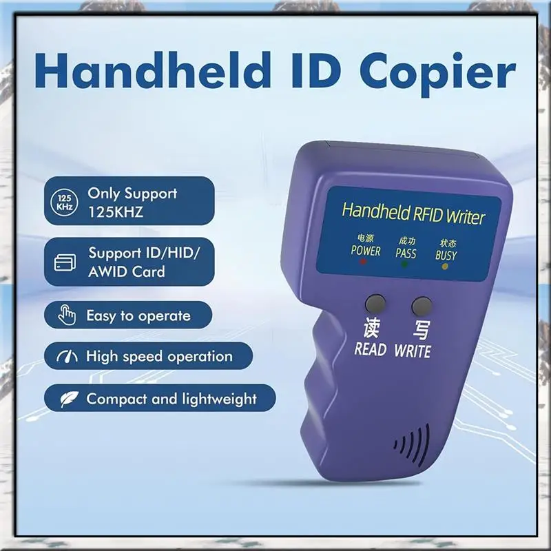 AA46 Ручной идентификационный копир 125 кГц RFID-считыватель Писатель Дубликатор Ручной RFID-копировальный аппарат, используемый для T5577 или EM4305
AA46 Ручной идентификационный копир 125 кГц RFID-считыватель Писатель Дубликатор Ручной RFID-копировальный аппарат, используемый для T5577 или EM4305