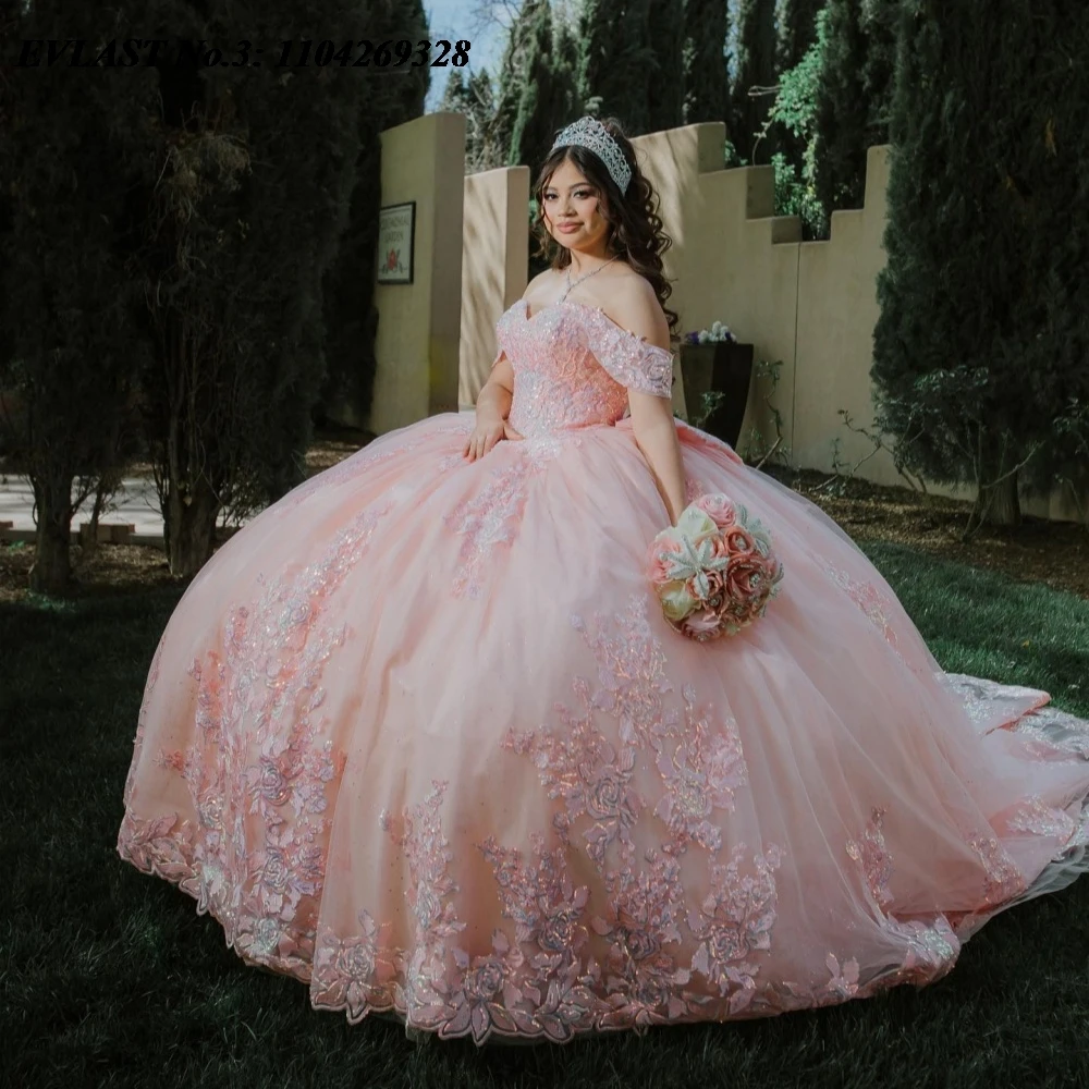 EVLAST Customized Shiny Pink Quinceanera Dress Ball Gown Lace Floral Applique Beading Bow Sweet 16 Vestidos De 15 Anos E3Q730
EVLAST Customized Shiny Pink Quinceanera Dress Ball Gown Lace Floral Applique Beading Bow Sweet 16 Vestidos De 15 Anos E3Q730