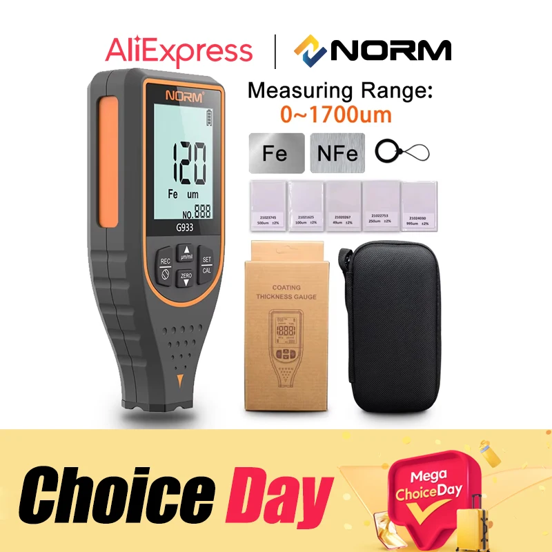NORM Coating Thickness Gauge 0-1700/0.1 Micron FE NFE Paint Tool Car Paint Film Thickness Measuring Tester
NORM Coating Thickness Gauge 0-1700/0.1 Micron FE NFE Paint Tool Car Paint Film Thickness Measuring Tester