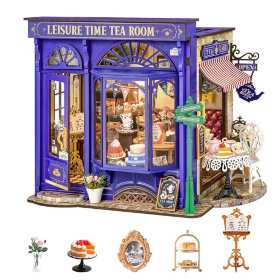 DIY Miniature House Kit Leisure Tea Time, 3D Book Nook Openable Bookshelf Decor for Adults, Mini Model House Kits, DIY Crafts K
DIY Miniature House Kit Leisure Tea Time, 3D Book Nook Openable Bookshelf Decor for Adults, Mini Model House Kits, DIY Crafts K